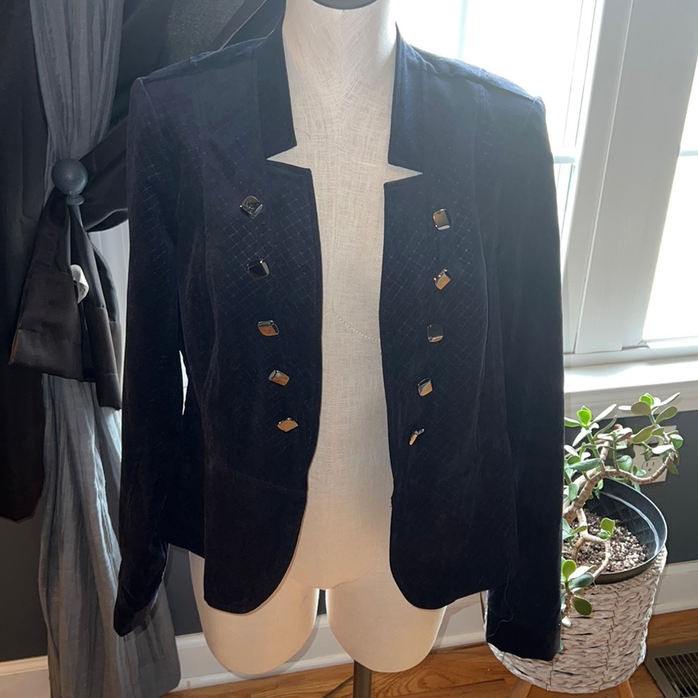 Kate Rosy blazer.  Size L navy‎ with silver buttons